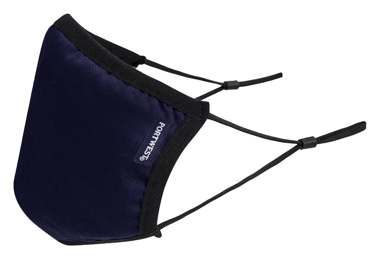 Portwest 3-Laags Anti Microbieel Stoffen Gezichtsmasker (pak 25 stuks) CV33 marineblauw(NA)
