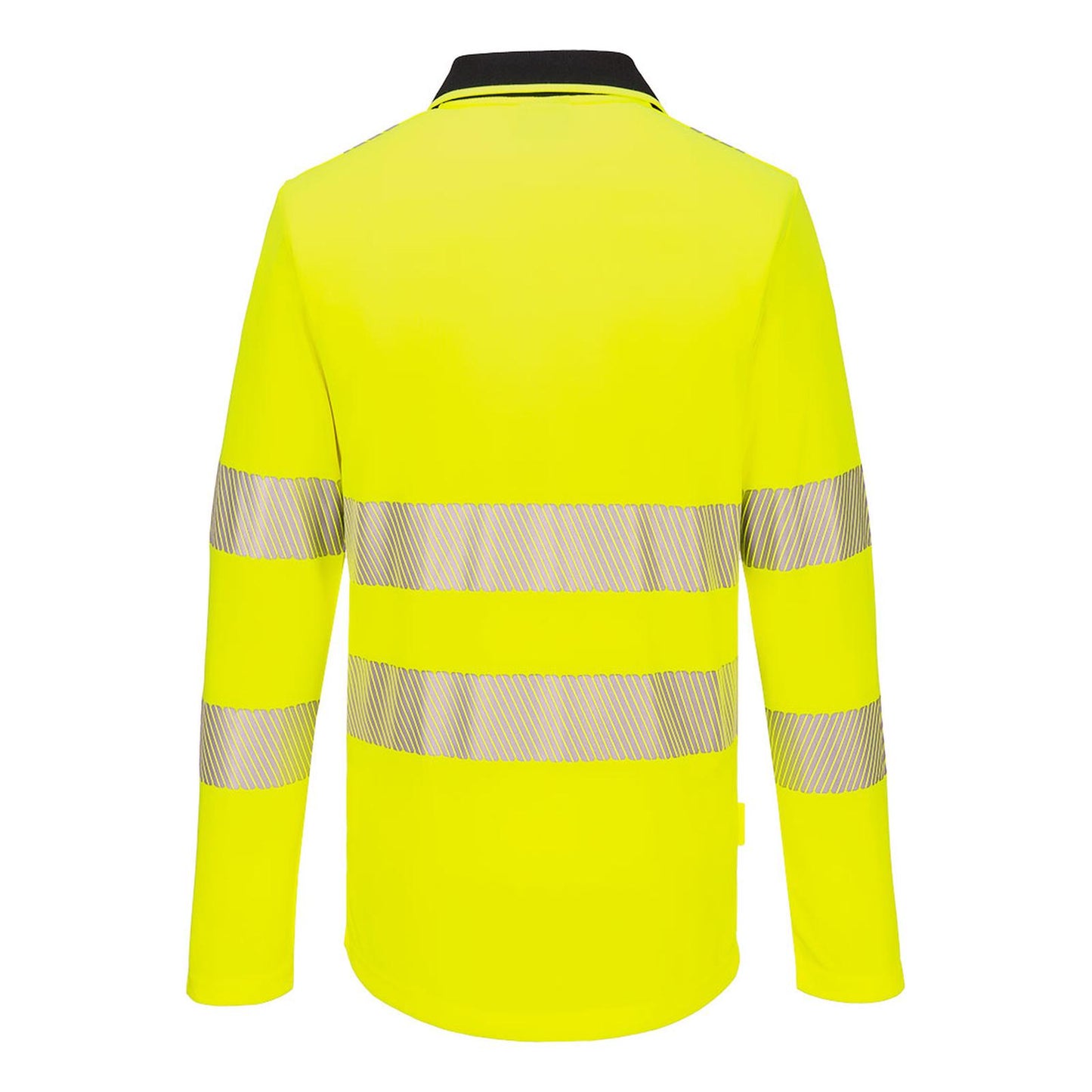 Portwest DX4 Hoge zichtbaarheid Polo DX419 Hi-Vis lange mouw rits geel-zwart(YB)