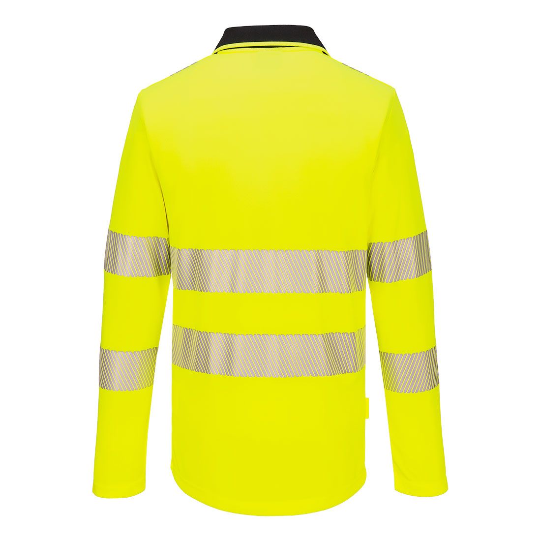 Portwest DX4 Hoge zichtbaarheid Polo DX419 Hi-Vis lange mouw rits geel-zwart(YB)