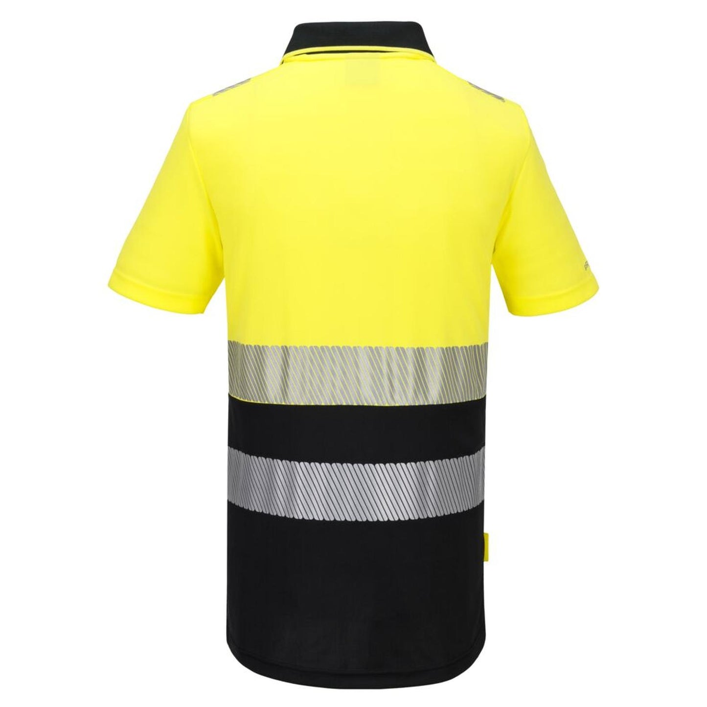 Portwest DX4 Hoge zichtbaarheid Polo DX435 Hi-Vis korte mouw rits geel-zwart(YB)