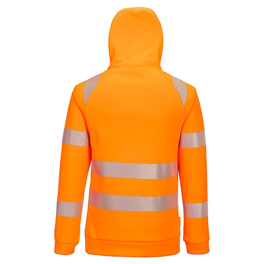 Portwest DX4 Hi-Vis Hoodie DX482 HiVisTex Pro 1/4 rits slim-fit oranje-zwart(OB)