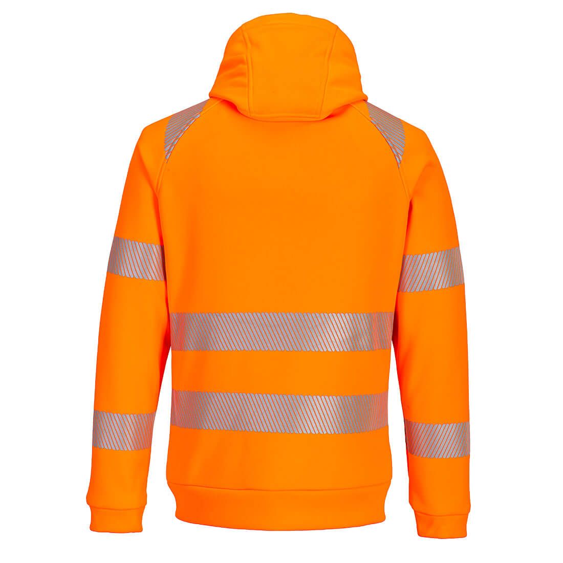 Portwest DX4 Hoge zichtbaarheid Hoodie DX484 Hi-Vis rits oranje-zwart(OB)