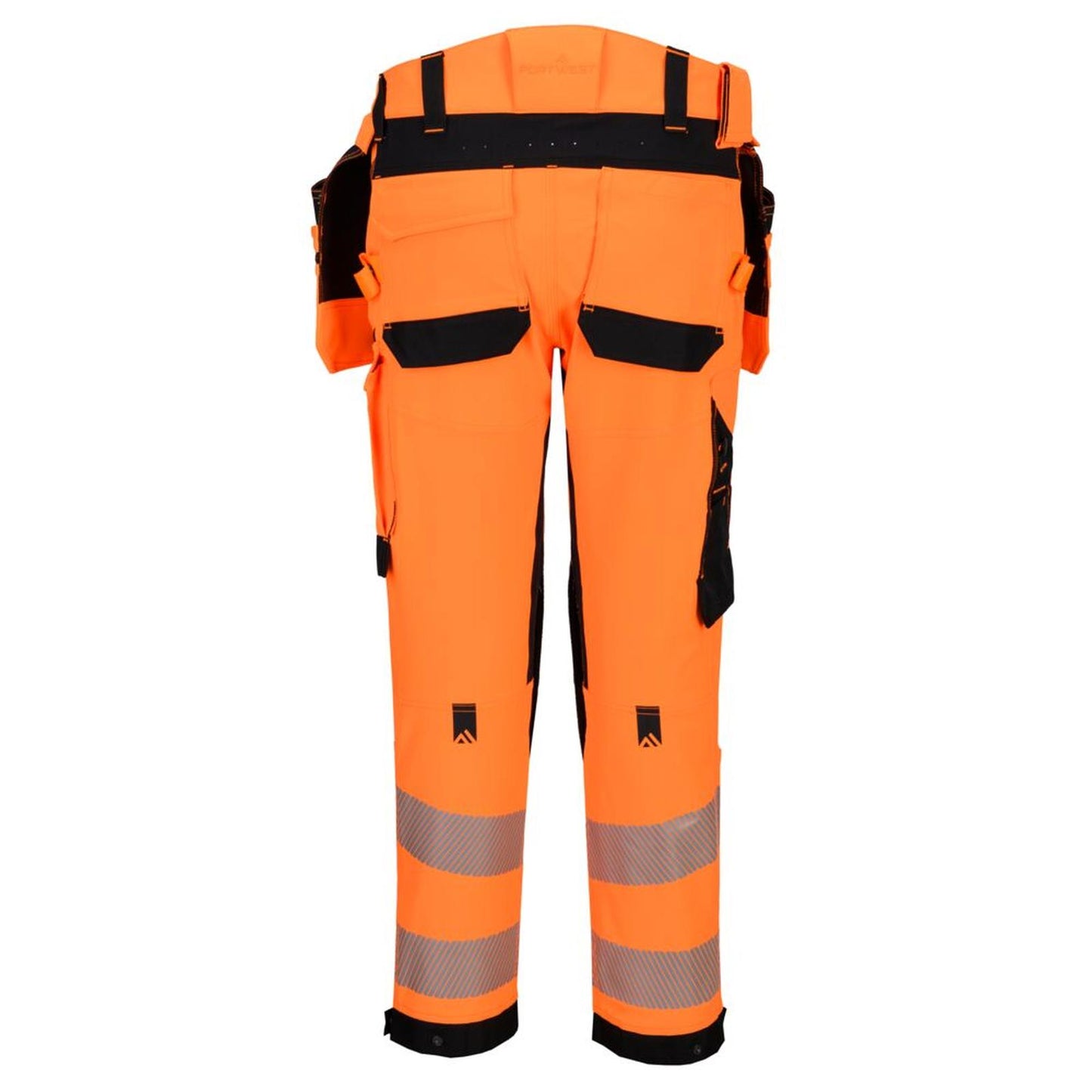 Portwest EV4 Bescherming Tegen Alle Weersomstandigheden Broek EV448 Hi-Vis stretch afneembare holsterzak klasse 2 oranje-zwart(OB)