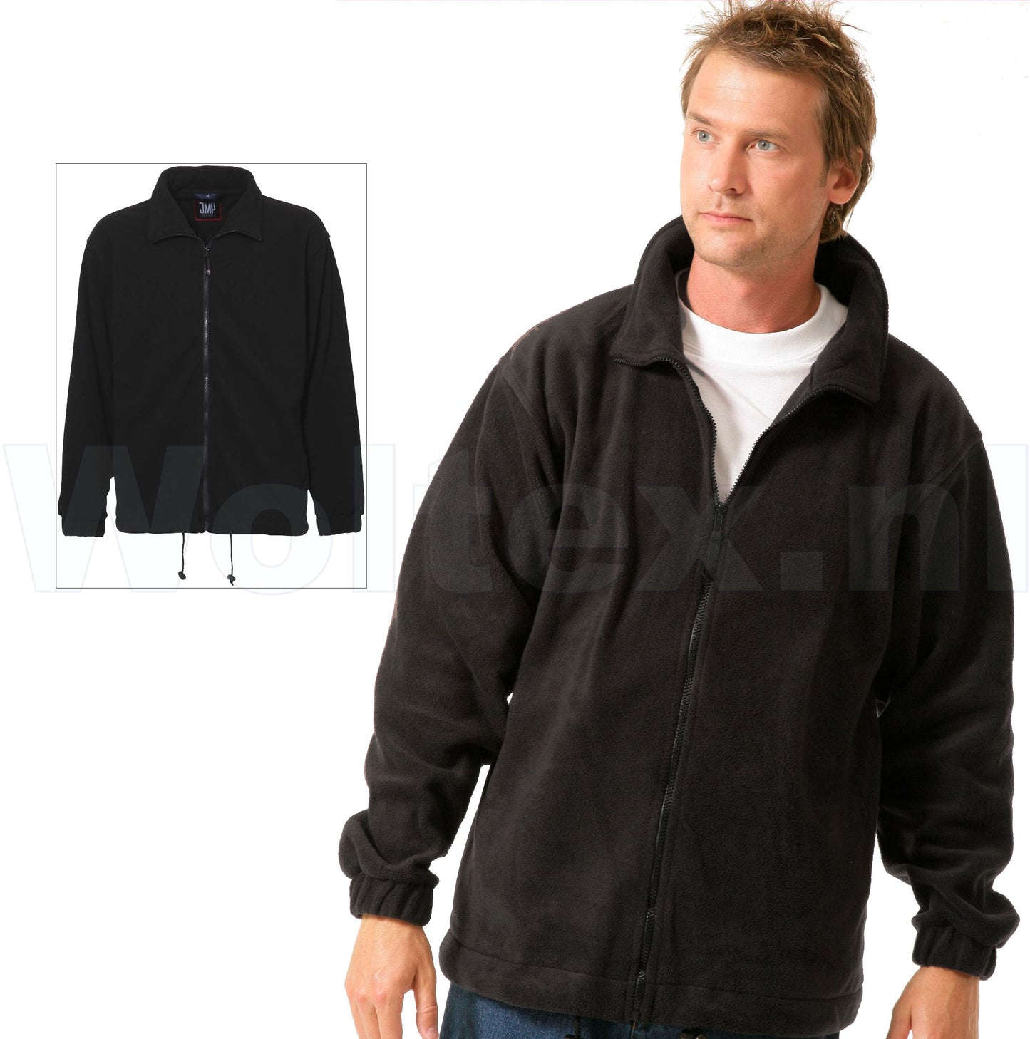 Economy Wear Vesten Peru Ritssluiting Polyester- fleece zwart