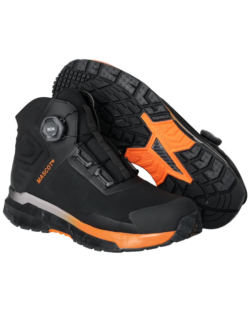 Mascot Footwear Customized Veiligheidsschoenen F1681-704 hoog S3S E A PS WPA SR FO ESD BOA Fit System zwart-helder oranje(0998)