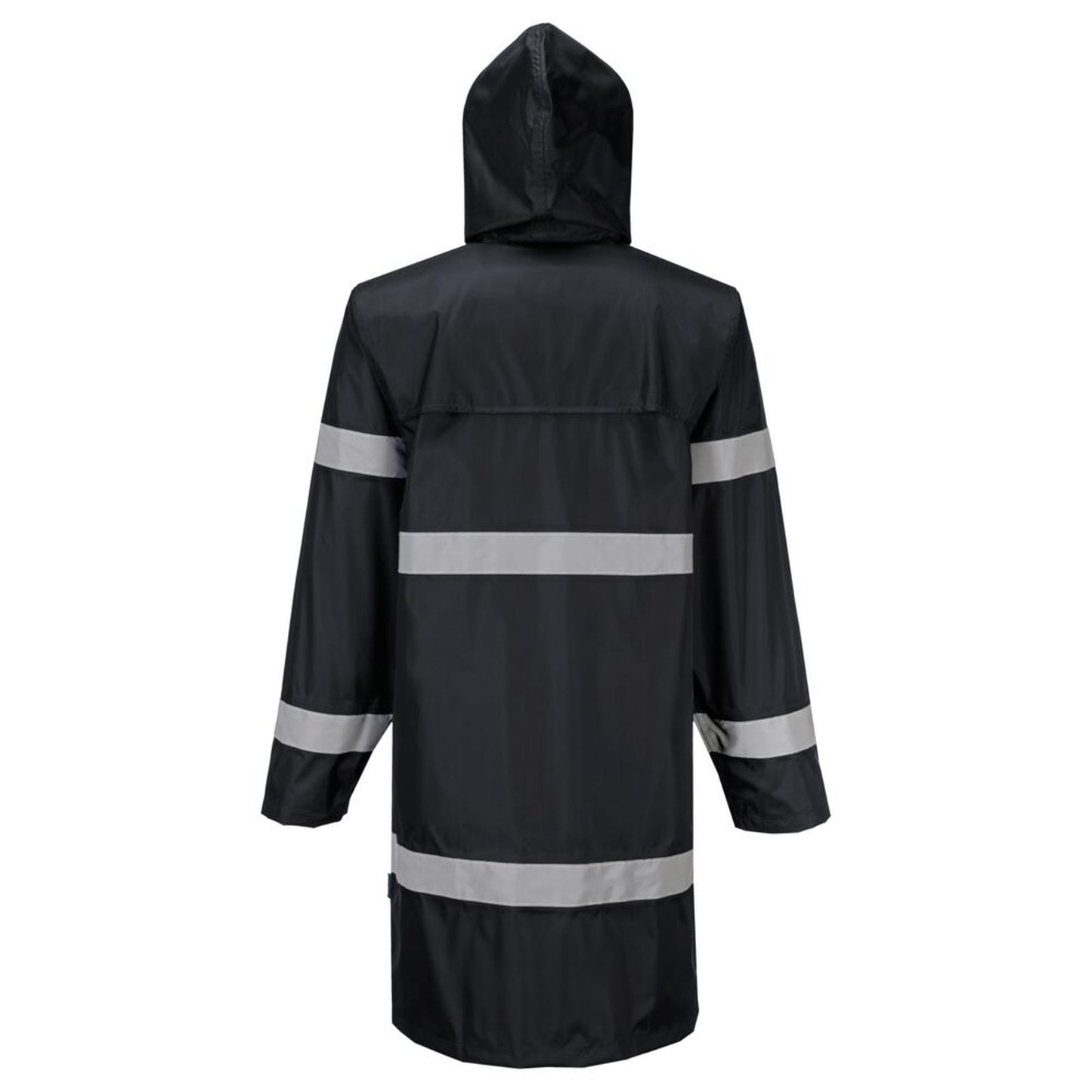 Portwest Iona Regenkleding Verbeterde Zichtbaarheid Regenjas F437 100cm zwart(BK)