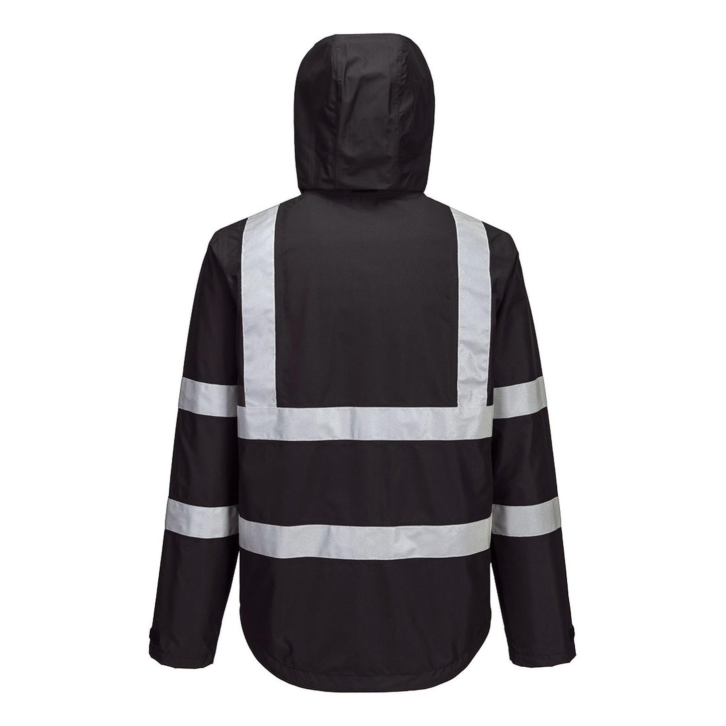 Portwest Iona Regenkleding Verbeterde Zichtbaarheid Regenjack F442 Enhanced lichtgewicht opvouwbaar zwart(BK)