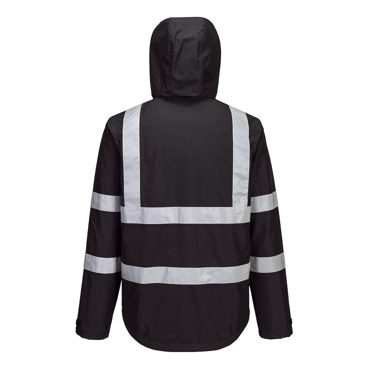 Portwest Iona Regenkleding Verbeterde Zichtbaarheid Regenjack F442 Enhanced lichtgewicht opvouwbaar zwart(BK)