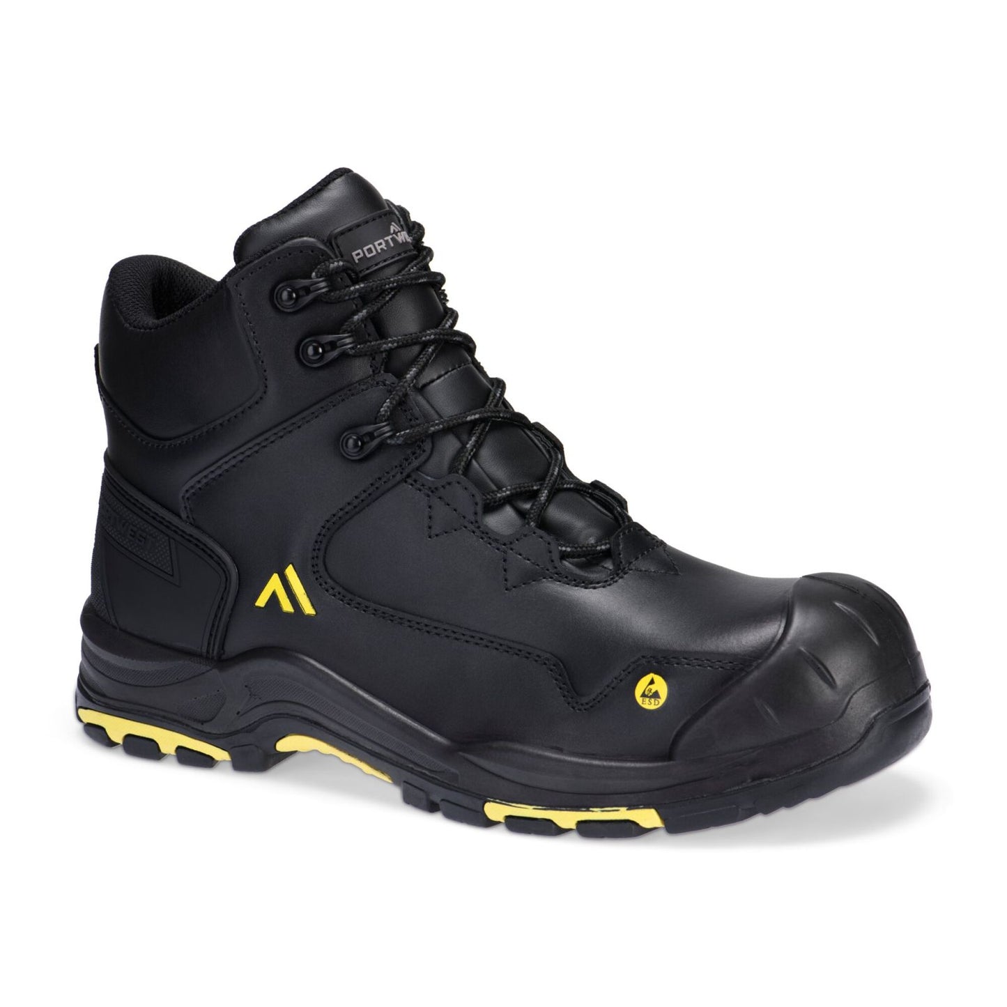 Portwest FX2 Apex Schoenen FC18 Composiet mid S3S ESD HRO SR SC FO zwart-geel(BK)