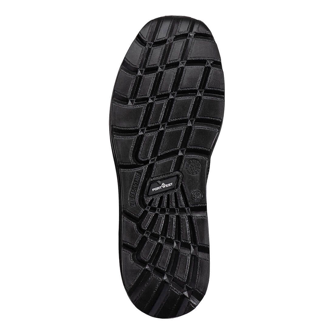 Portwest CompositeLite ESD Voetbescherming Schoen FC32 trainer composiet textiel laag S1PS ESD SR FO zwart-zoomgrijs(BZ)