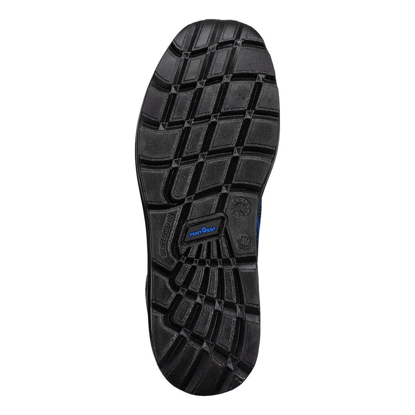Portwest CompositeLite ESD Voetbescherming Schoen FC32 trainer composiet textiel laag S1PS ESD SR FO marineblauw-koningsblauw(NR)