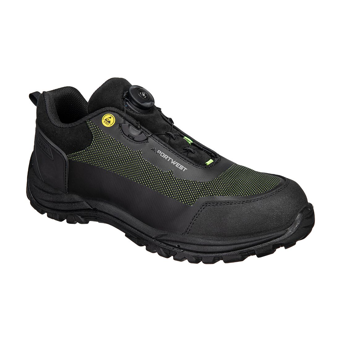 Portwest FX2 Girder Schoenen FE05 Composite Low S3S ESD SR FO zwart-groen(BG)