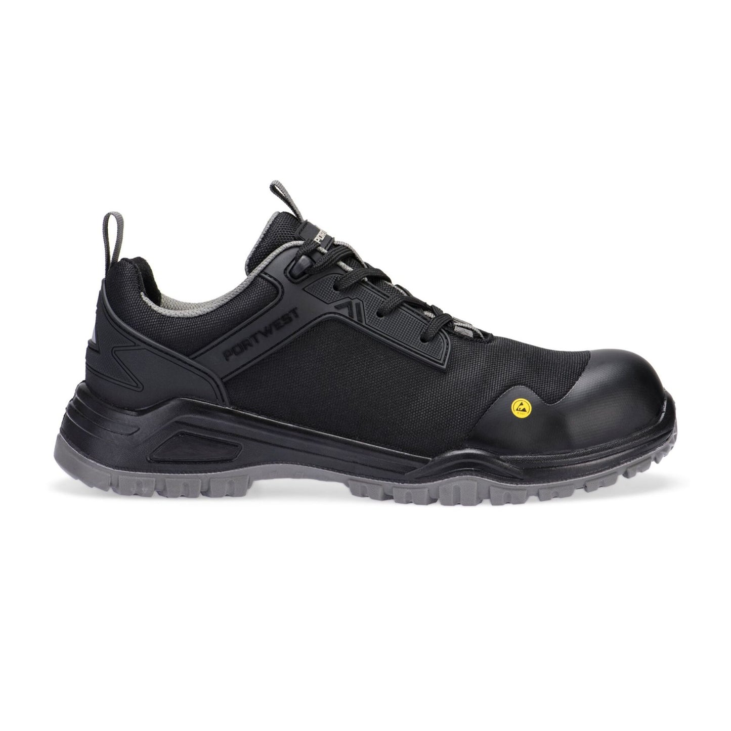 Portwest Composite Lite Voetbescherming Schoen FE11 composiet mesh laag S3S ESD SR FO zwart-grijs(BK)