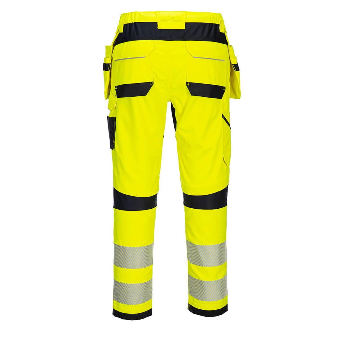 Portwest PW3 Vlamvertragend Multi-norm Broek FR407 Modaflame Hi-Vis holsterzakken geel-marineblauw(YN)