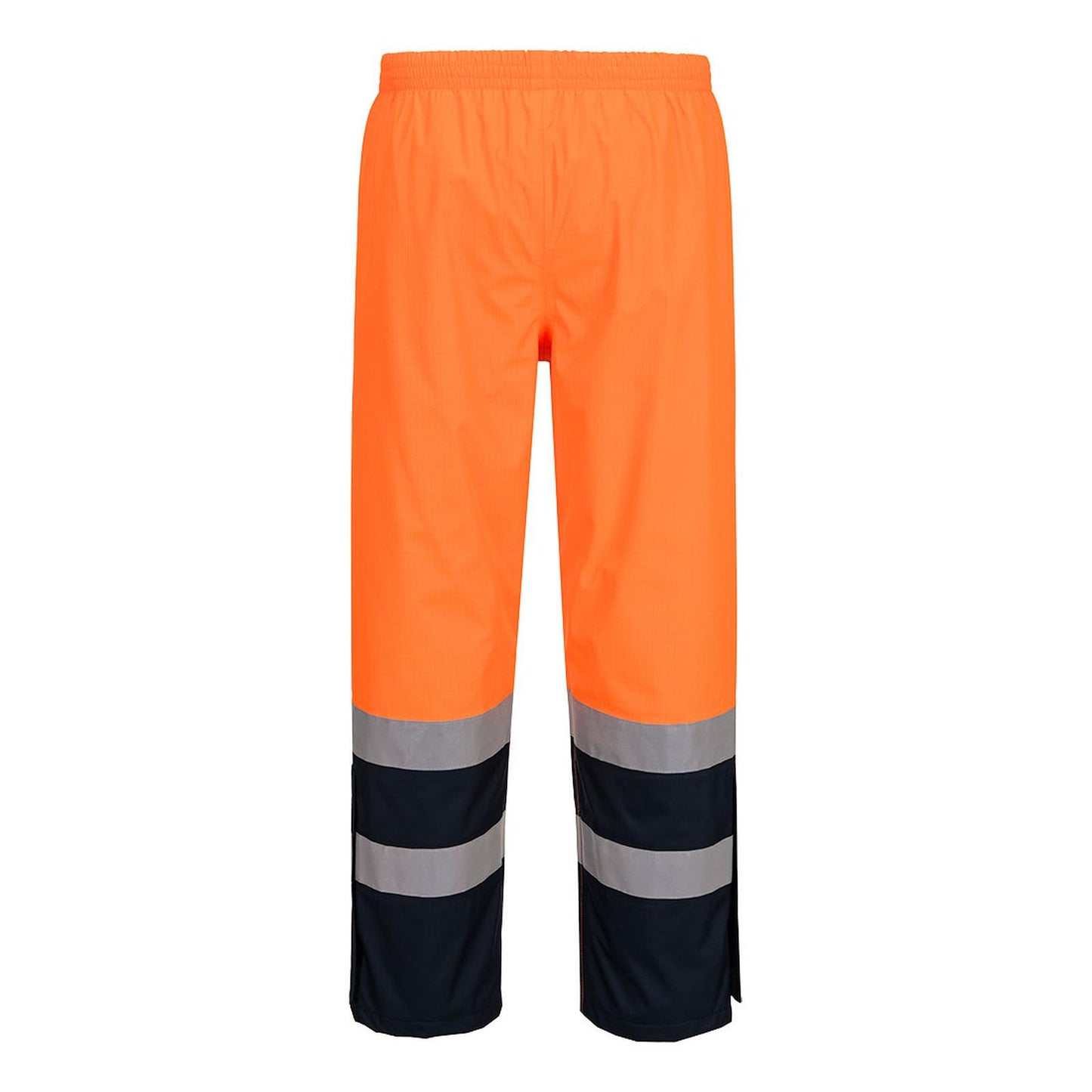 Portwest Bizflame Rain+ HV Vlamvertragend Multi-norm Broek FR410 Regen+ Hi-Vis Vlamboog oranje-marineblauw(ON)