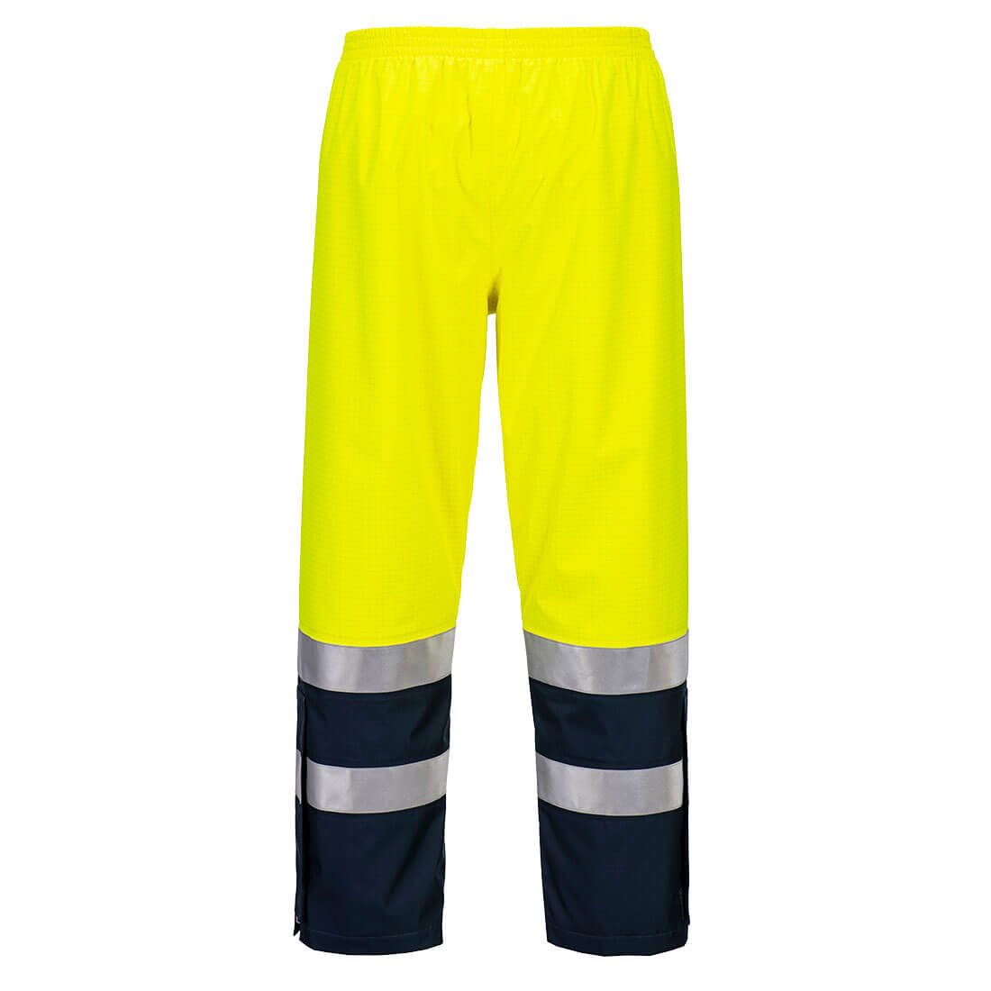 Portwest Bizflame Multi-Hazard Broek FR410 Light Arc Hi-Vis vlamwerend antistatisch geel-marineblauw(YN)