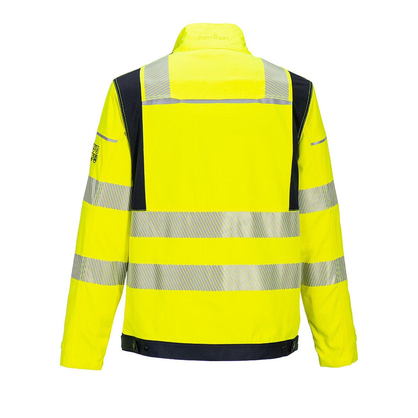 Portwest PW3 Vlamvertragend Multi-norm PW3 Vlamvertragende Modaflame Hi-Vis werkjack FR714 geel-marineblauw(YN)