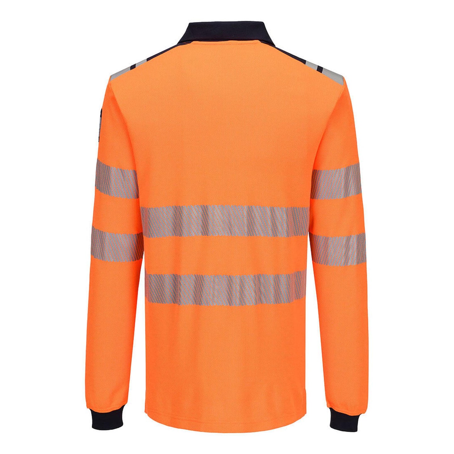 Portwest PW3 Vlamvertragend Multi-norm Poloshirt FR734 Modaflame Knit HVO lange mouw oranje-marineblauw(ON)