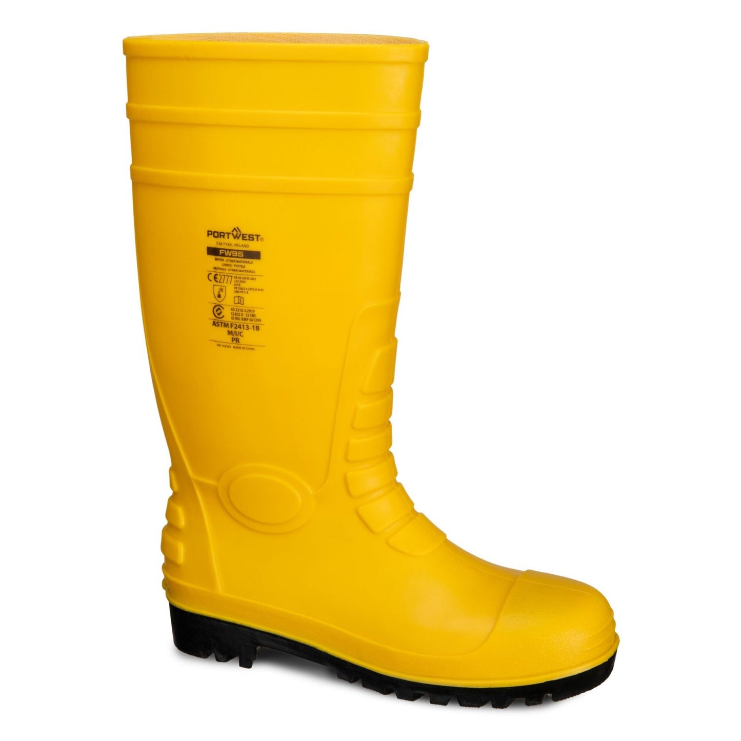 Portwest Portwest Work Voetbescherming Veiligheidslaars FW95 Totale Veiligheid staal PVC Wellington S5 FO geel(YE)