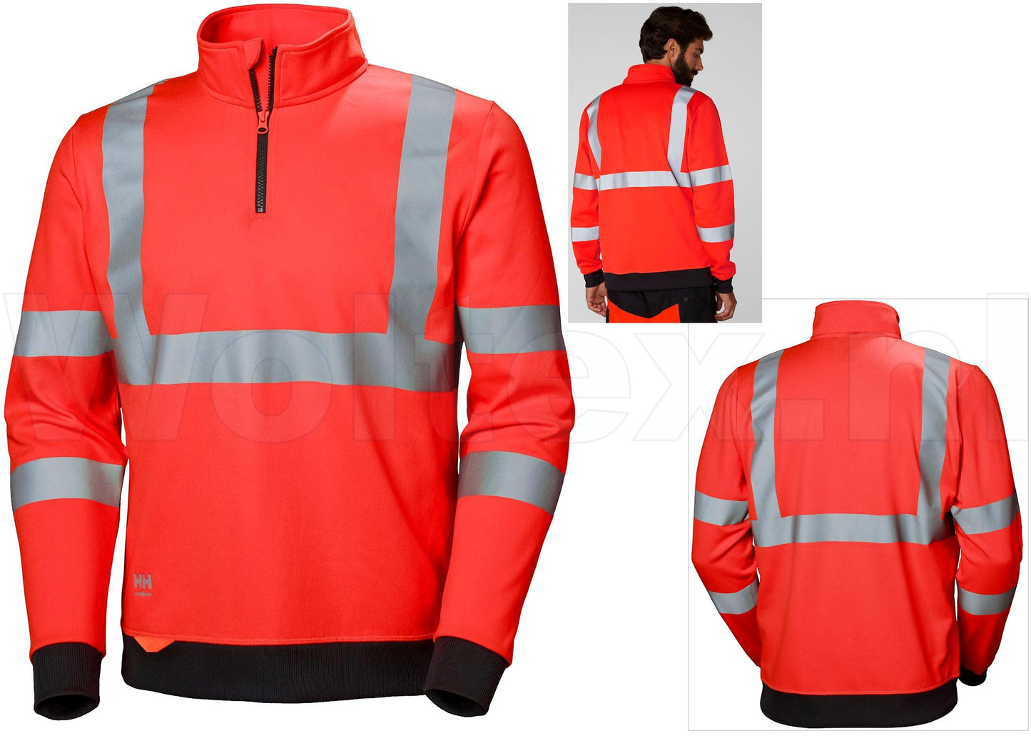 Helly Hansen Zipsweaters Addvis 79096 HiVis fluo-rood(160)
