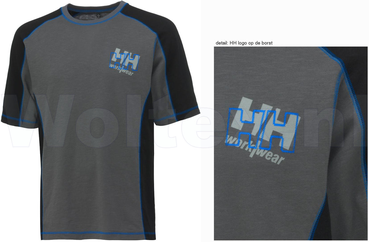 Helly Hansen T-shirts Chelsea 79135 grijs-zwart-blauw contrast(979)