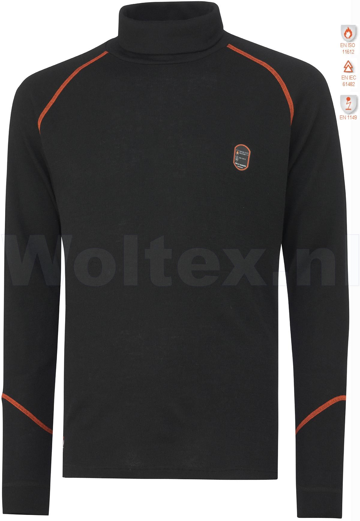 Helly Hansen Ondershirts Fakse 75075 Vlamvertragend- antistatisch zwart(990)