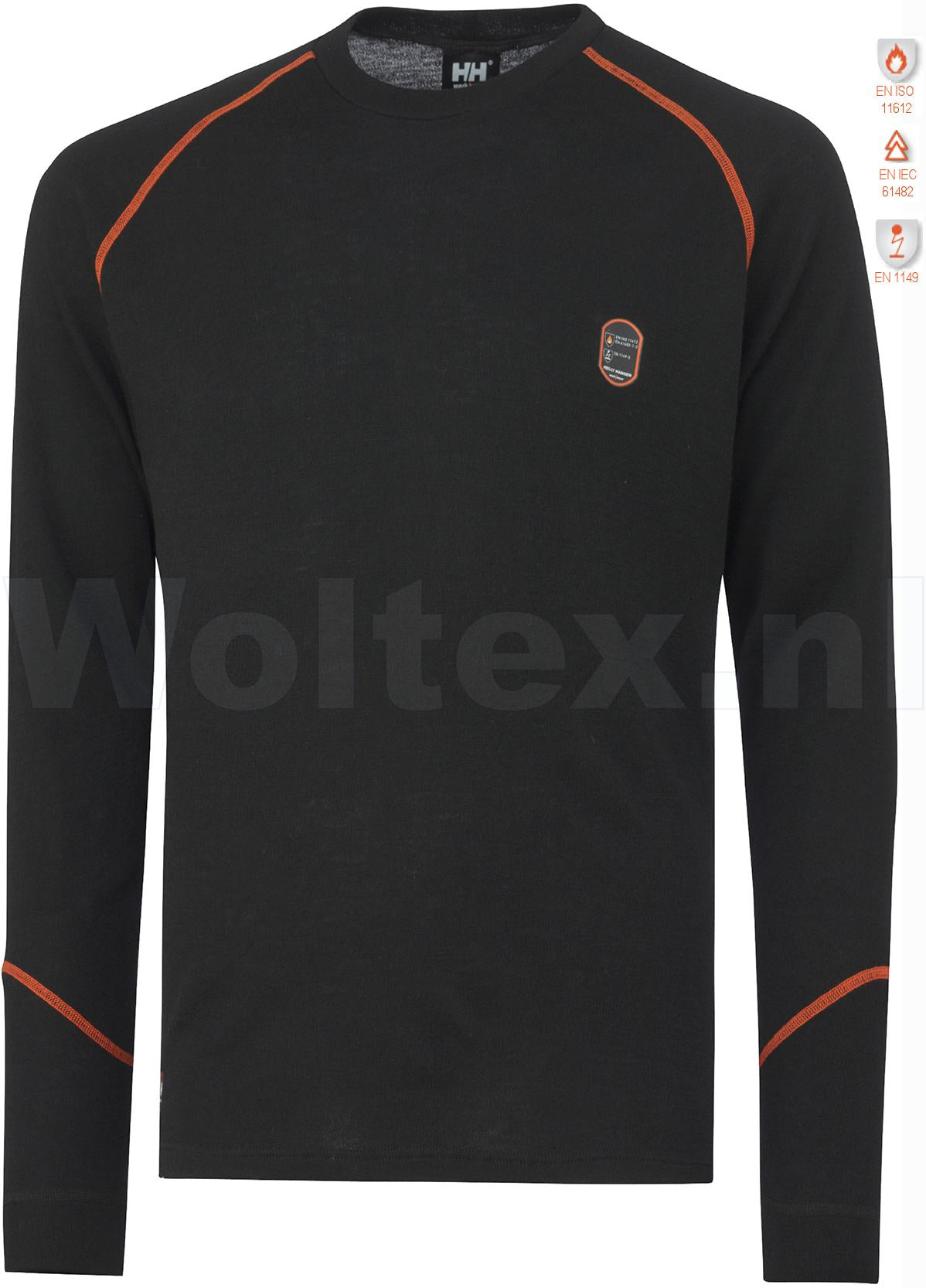 Helly Hansen Ondershirts Fakse 75076 Vlamvertragend- antistatisch zwart(990)