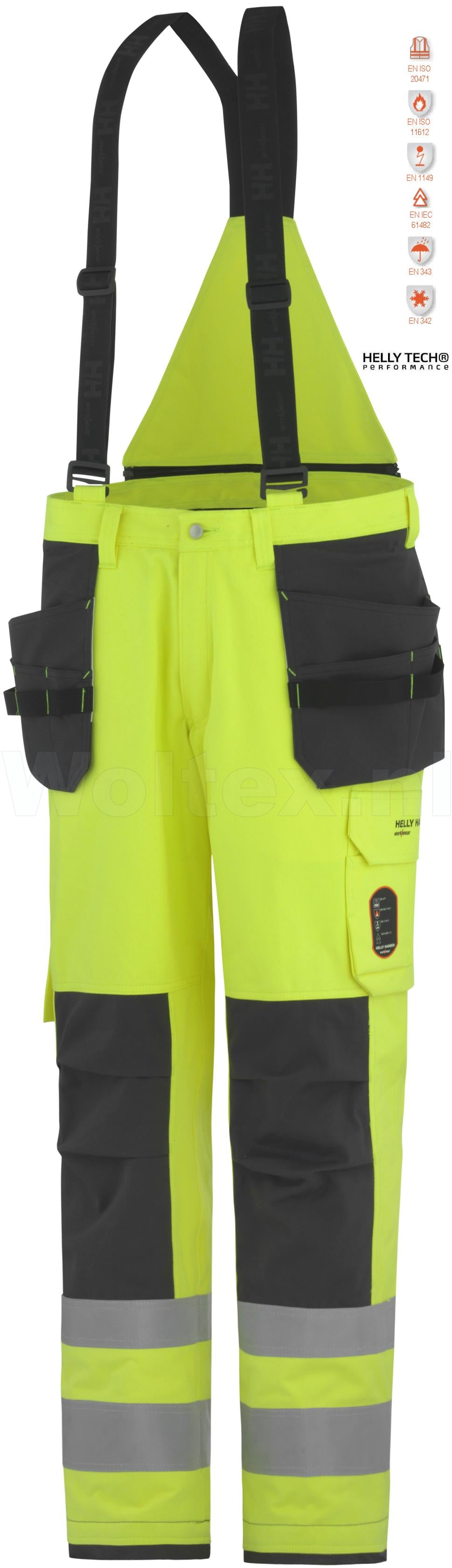 Helly Hansen Broeken Aberdeen 71484 Vlamvertragend HiVis fluo geel-antracietgrijs(369)