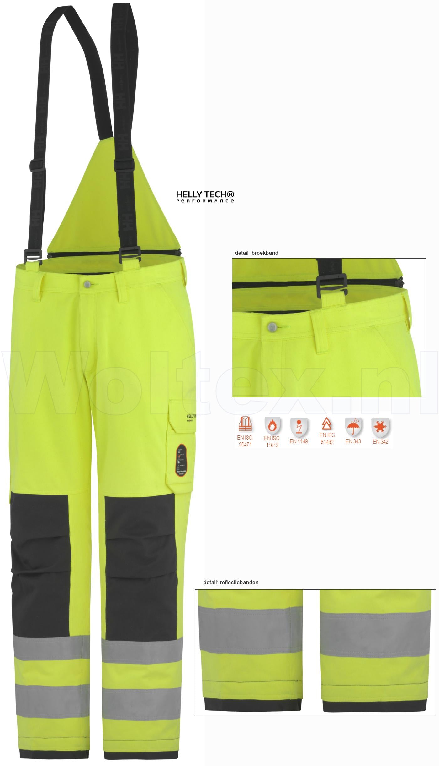 Helly Hansen Broeken Aberdeen 71485 Vlamvertragend HiVis fluo geel-antracietgrijs(369)
