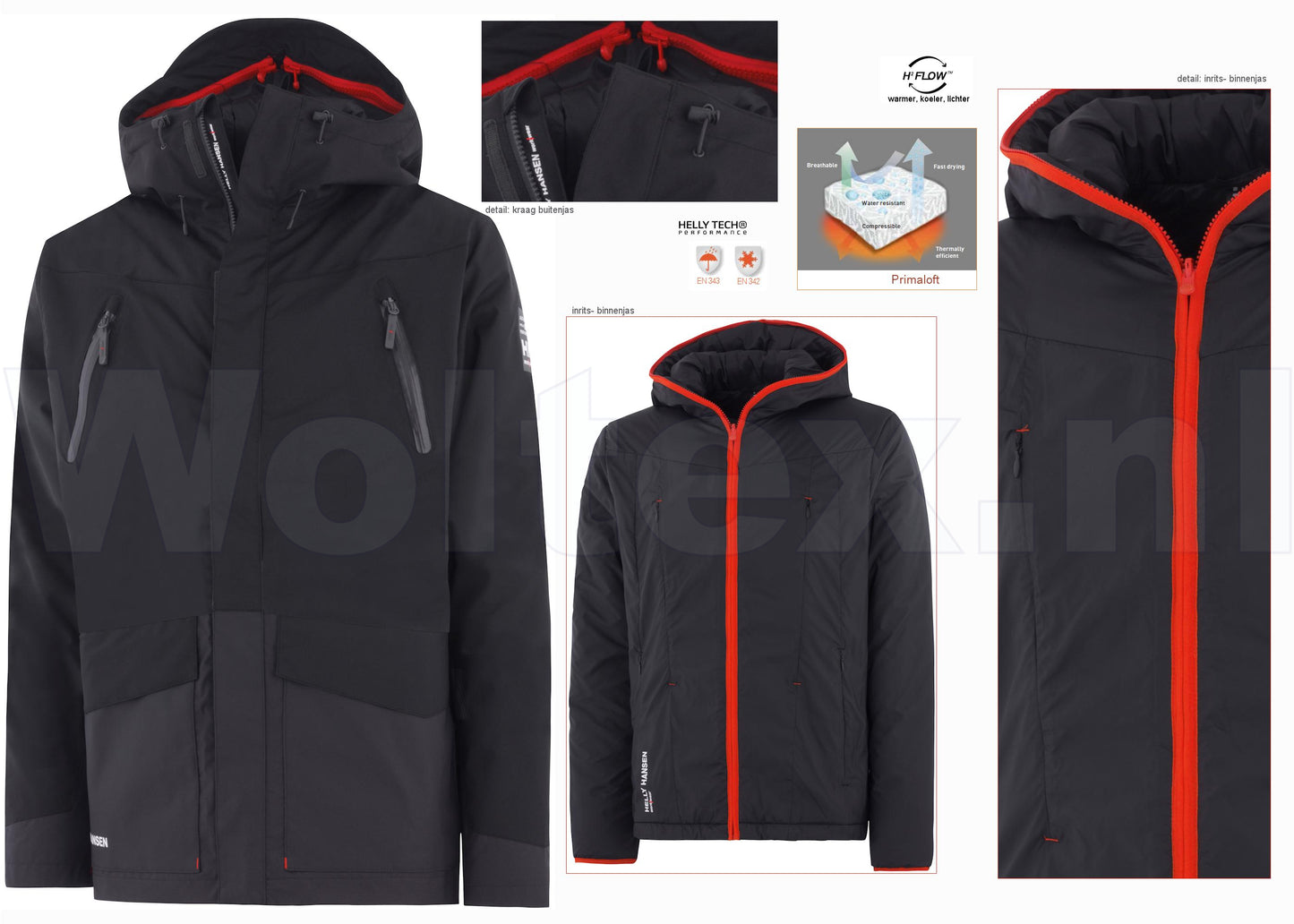 Helly Hansen Jassen Oslo Cis 71364 Uitneembare jas Lichtgewicht zwart-antracietgrijs(999)