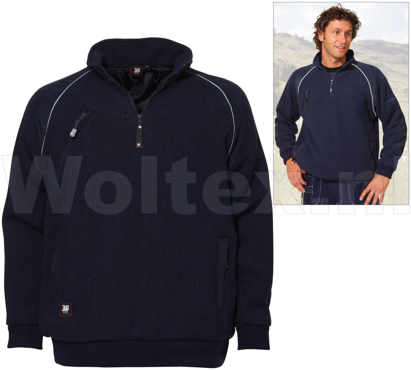 JMP Wear Ritstruien Blizert Winddicht blauw