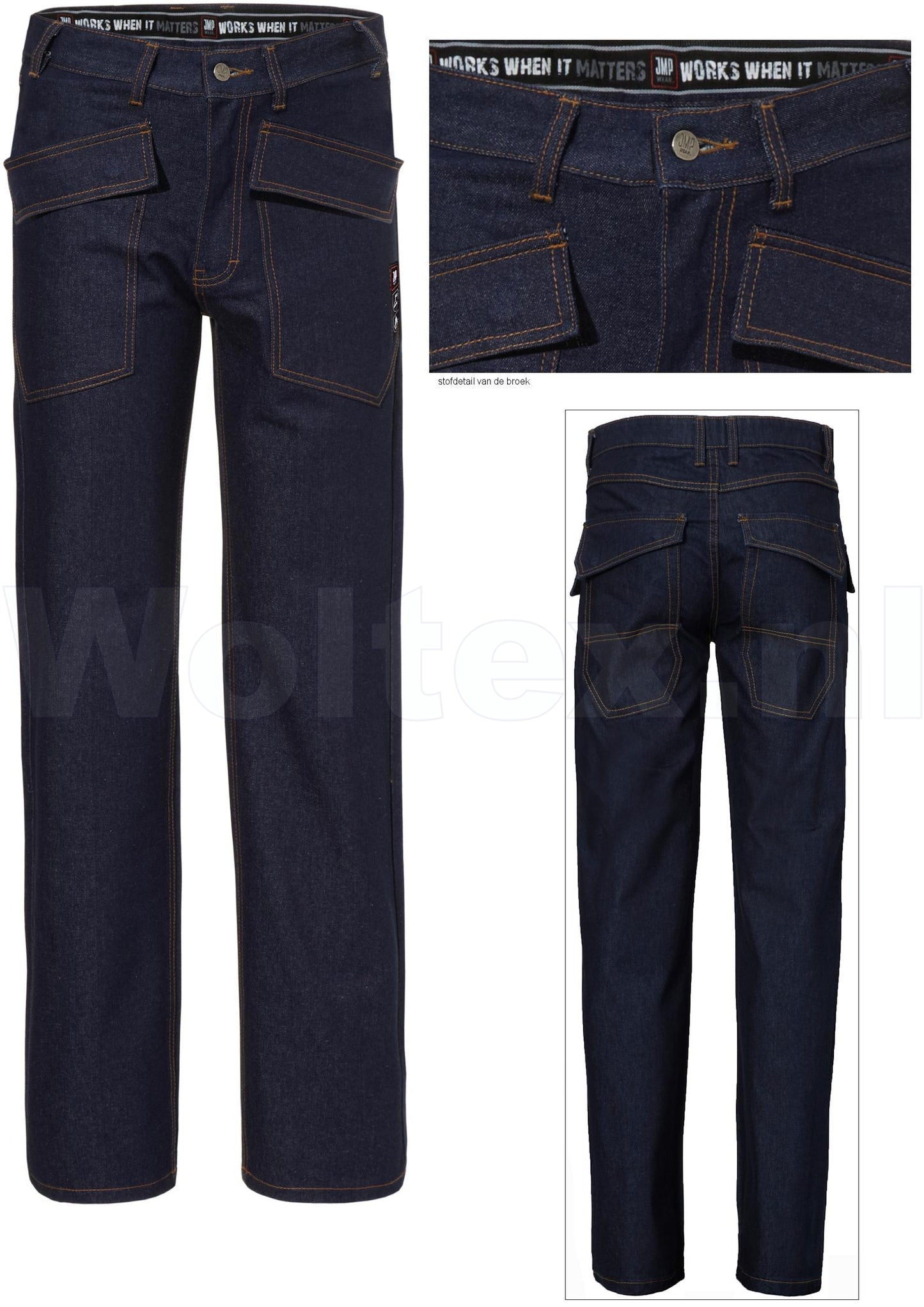 JMP Wear Broeken Ampato Jeans Vlamvertragend denimblauw(DENIM BLUE)