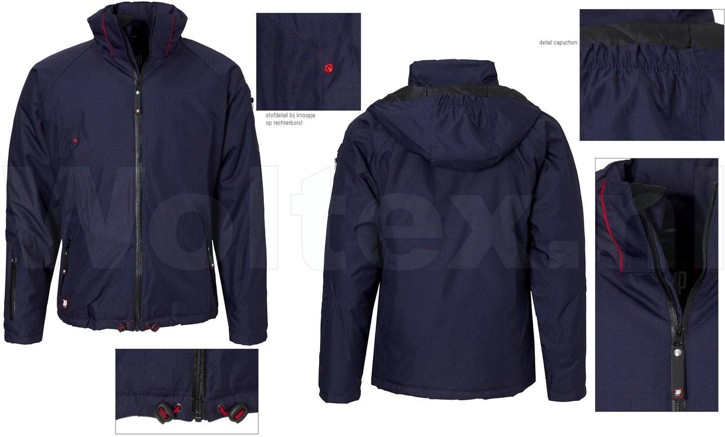 JMP Wear Winter Jassen Toronto Polyester Waterdicht- ademend donkerblauw(NAVY)