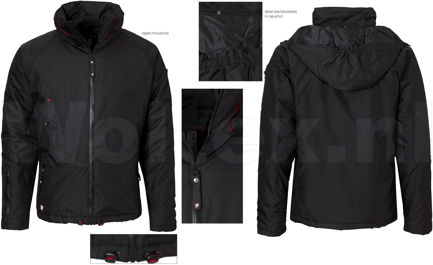 JMP Wear Winter Jassen Toronto Polyester Waterdicht- ademend zwart(BLACK)