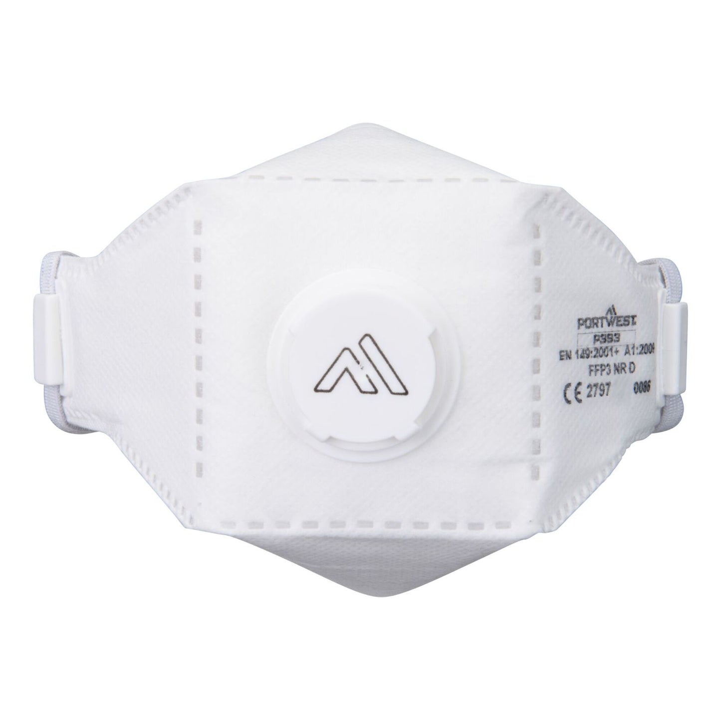 Portwest FFP3 Disposable Maskers Mondmasker P393 Eagle Pro FFP3 Dolomiet gevouwen (pk 10) wit(WH)