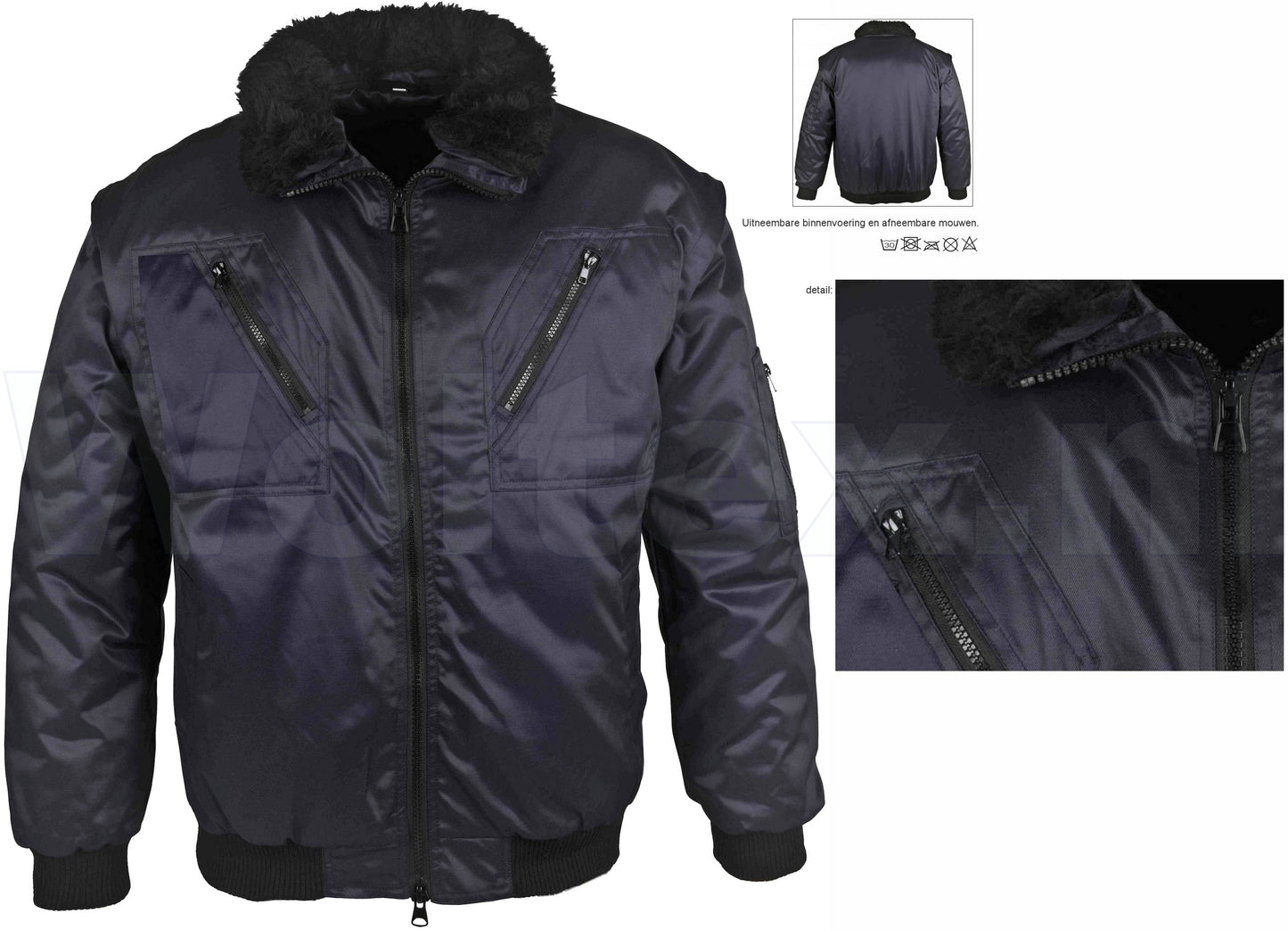 PKA Jassen PJ4in1 Uitneembaar vest-mouwen donkerblauw