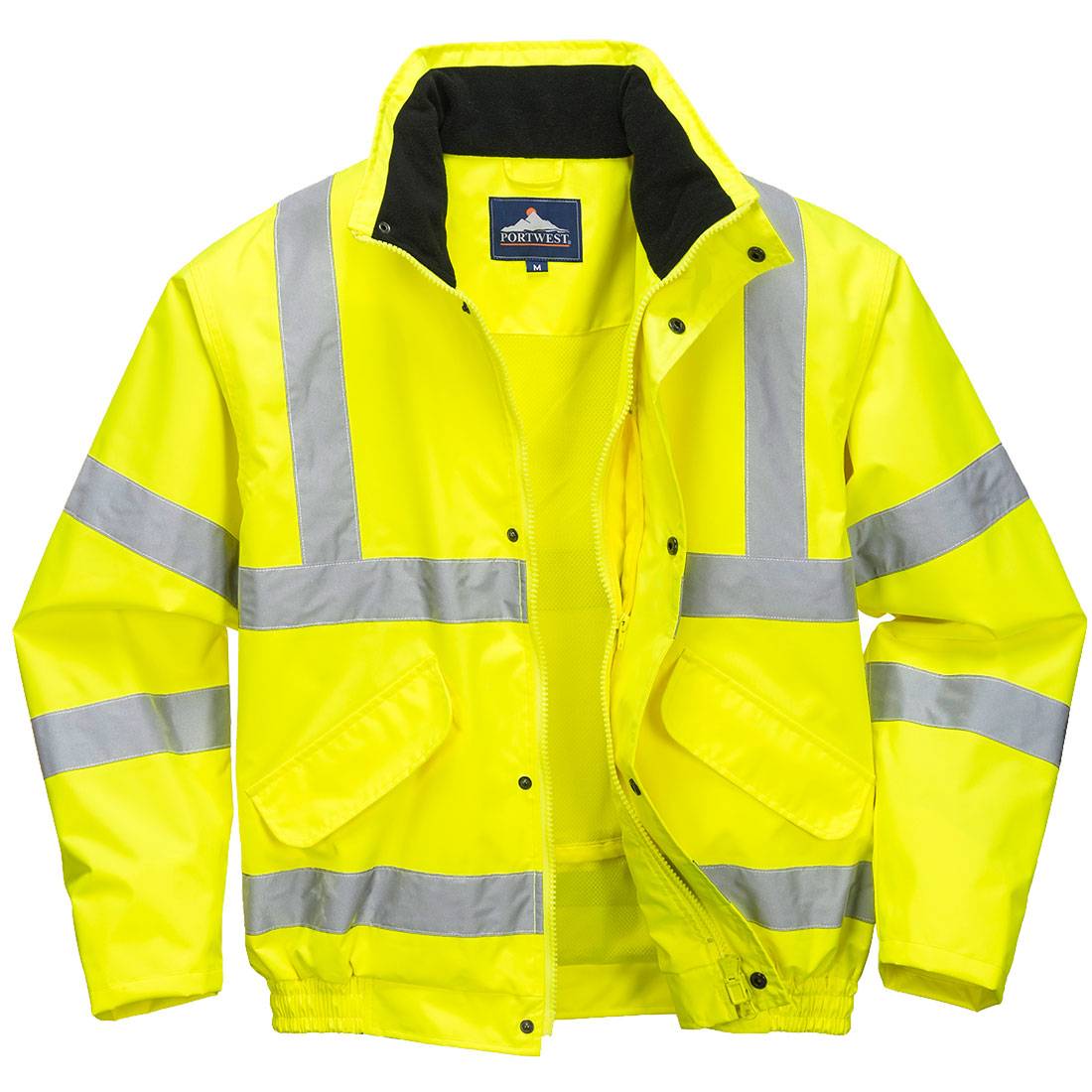 Portwest 300D Ademende Hi-Vis. Hoge zichtbaarheid Bomberjack RT62 Hi-Vis Ademende geel(YE)