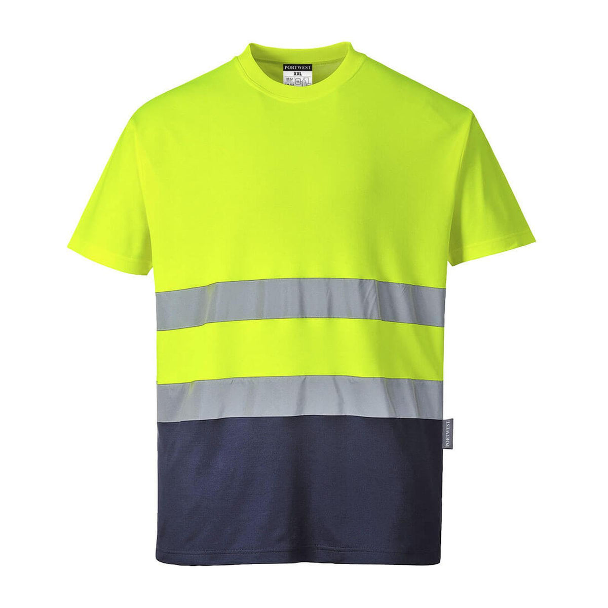 Portwest T-shirts S173 geel-marineblauw(YN)