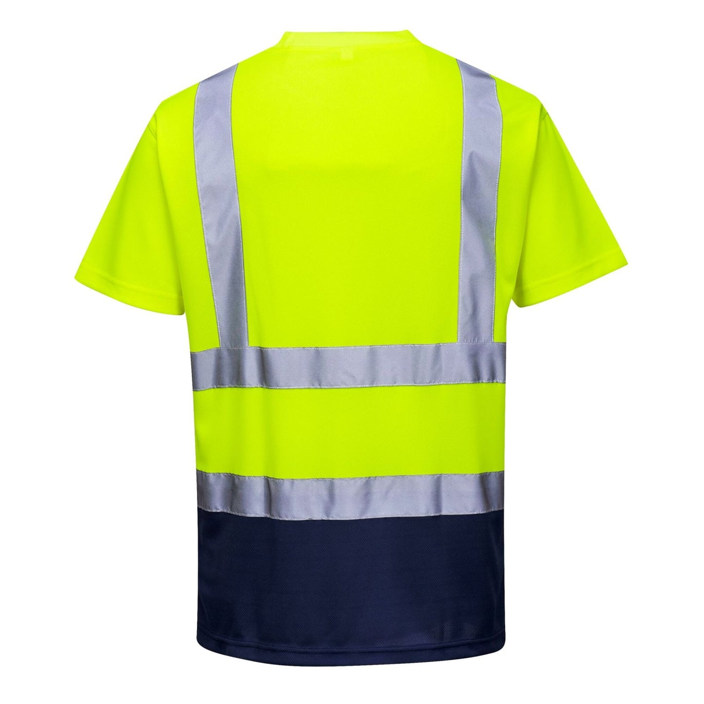 Portwest T-shirts S378 HiVis UPF50+ UV geel-marineblauw(YN)
