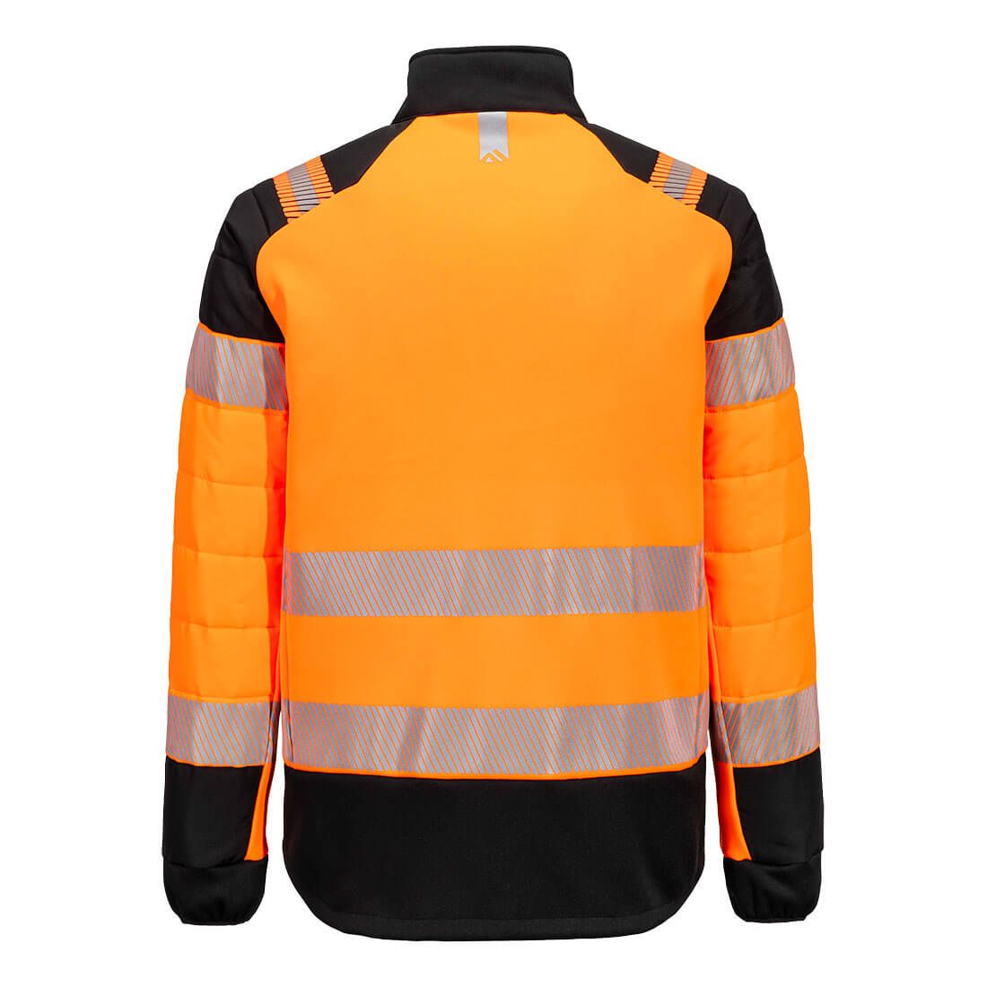 Portwest PW3 Hoge zichtbaarheid Jack T170 baffle Hi-Vis hybride winddicht waterafstotend oranje-zwart(OB)