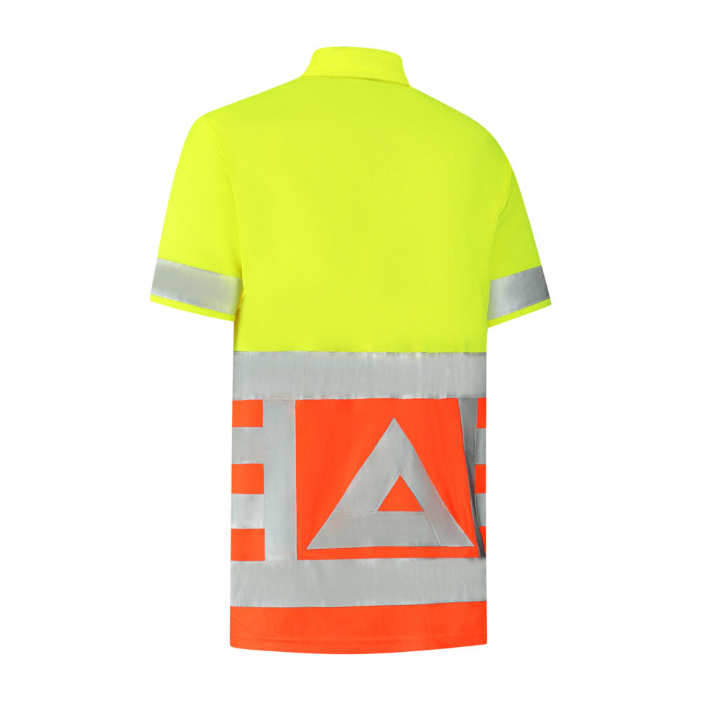 Noname High Visibility Poloshirt VKPOKM100 RWS korte mouw verkeersregelaar HiVis geel-oranje(GEELORANJE)