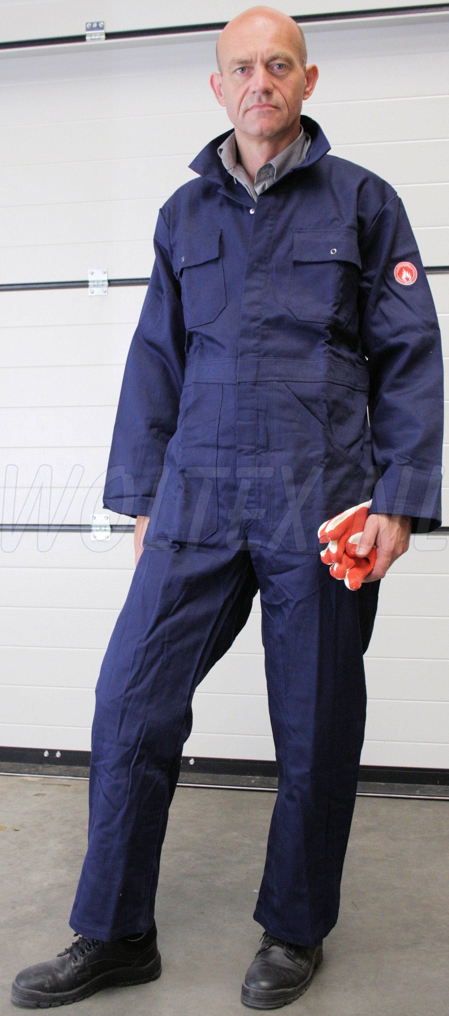 Woltex Overalls Kat. Proban met drukkers donkerblauw