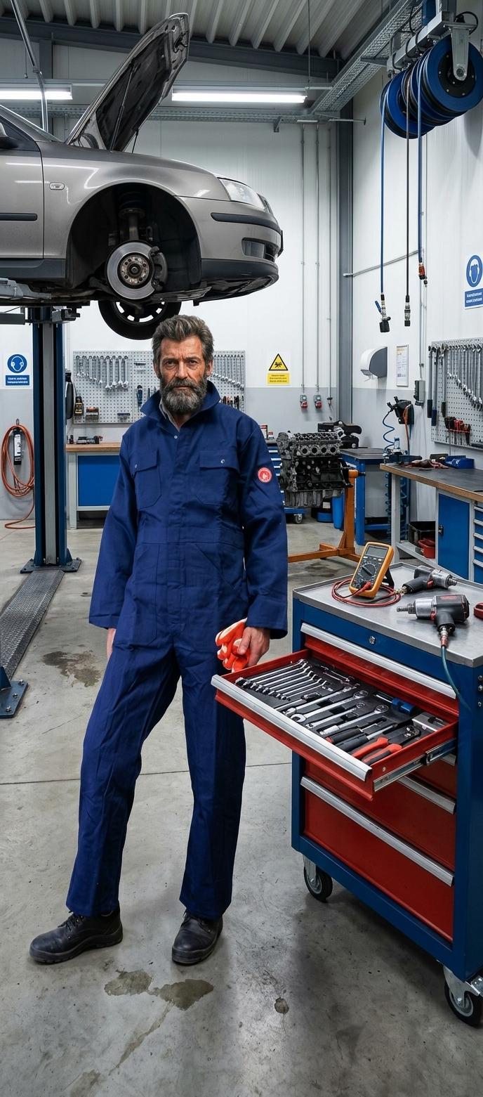 Woltex Overalls Katoen Vlamvertragend met drukkers donkerblauw