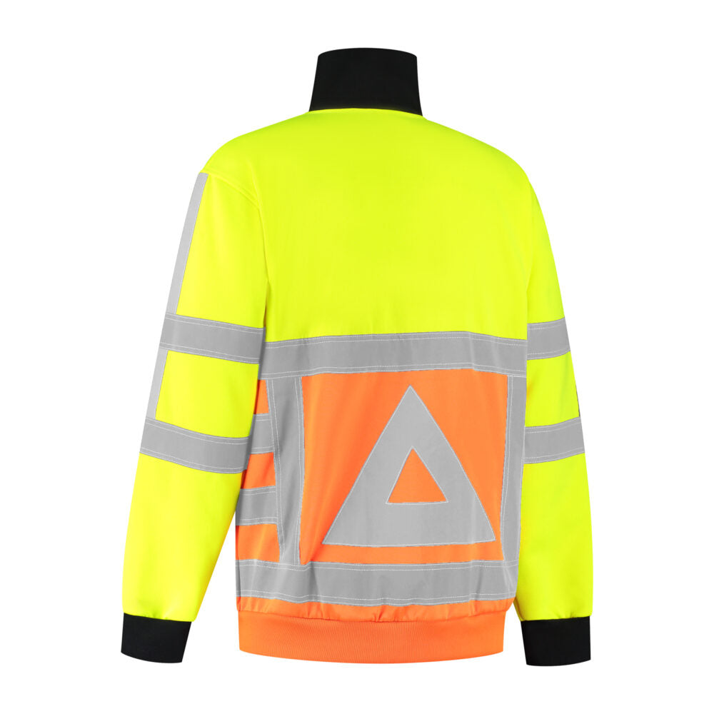 Noname High Visibility Sweater VKZSRWS100 zip verkeersregelaar HiVis geel-oranje(GEELORANJE)