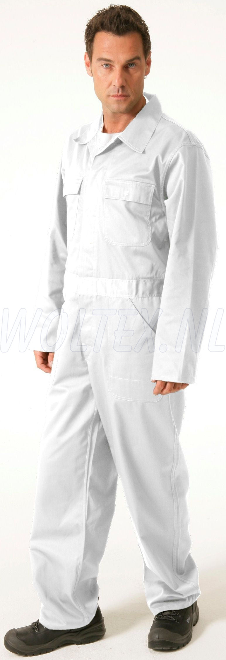 Economy Wear Overalls 3BO-M020001 Drukknopen Polyester- katoen wit