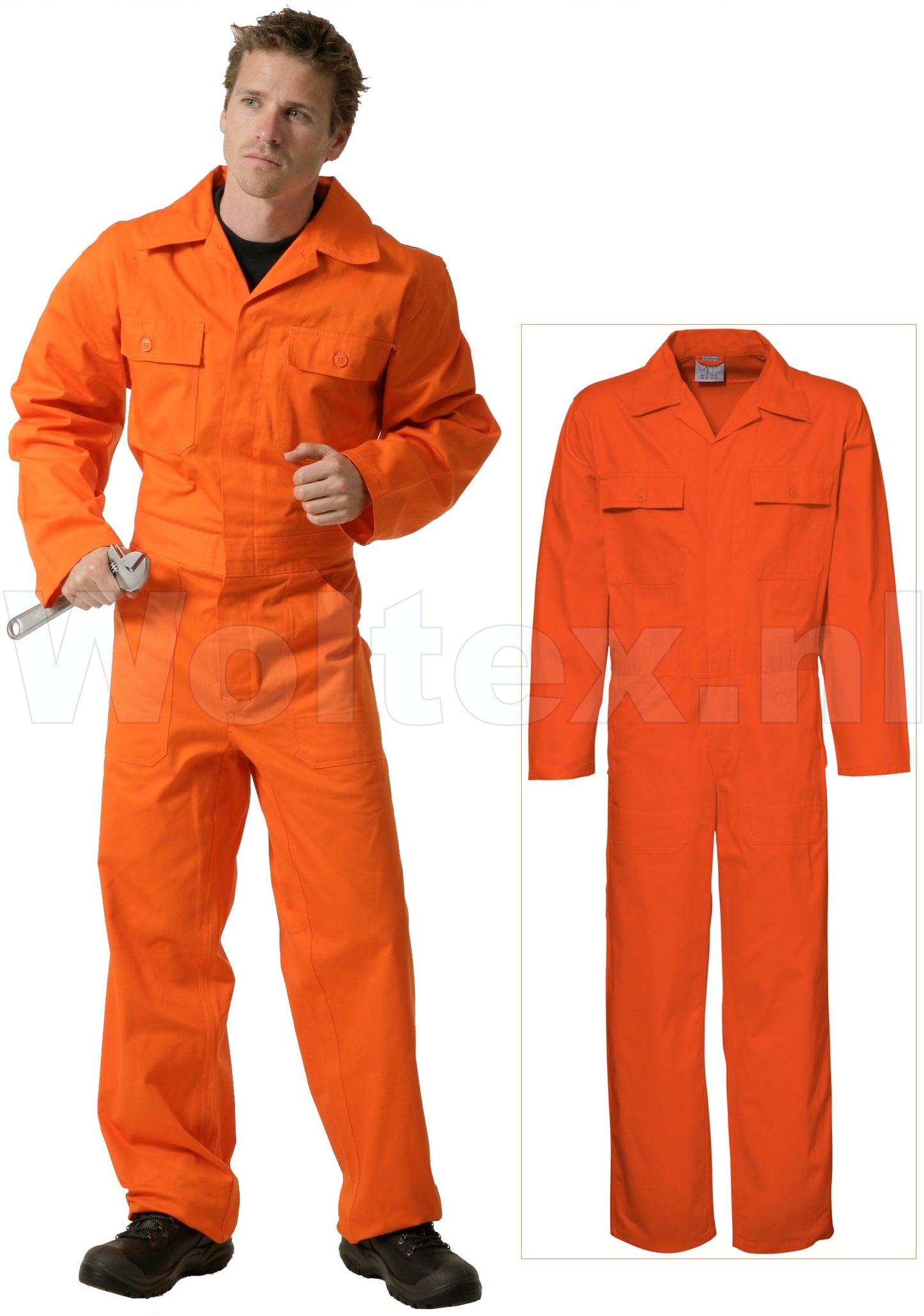 Economy Wear Overalls 3BO-M010001 Knopen- verstelbare taille Katoen oranje