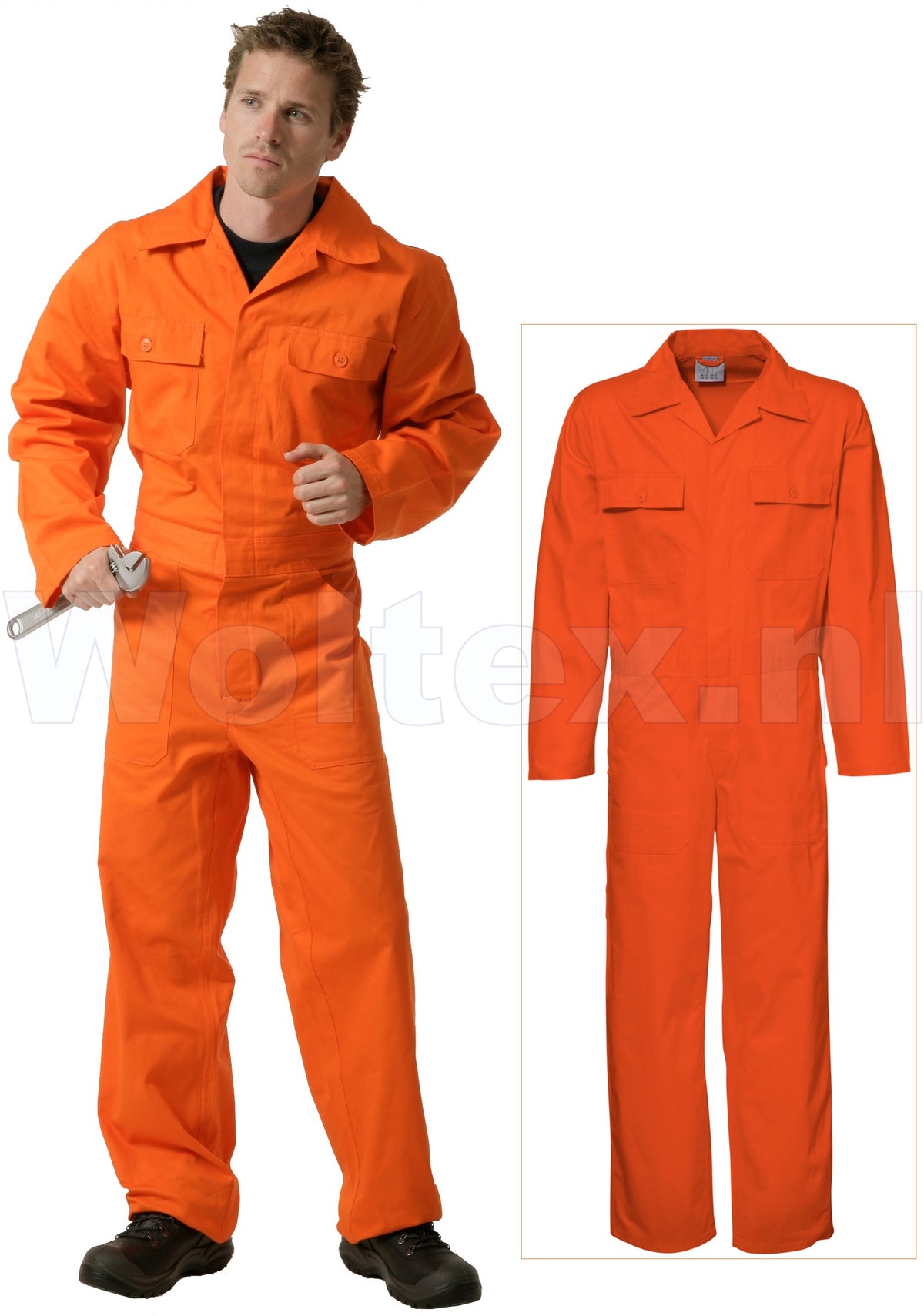 Economy Wear Overalls 3BO-M010001 Knopen- verstelbare taille Katoen oranje