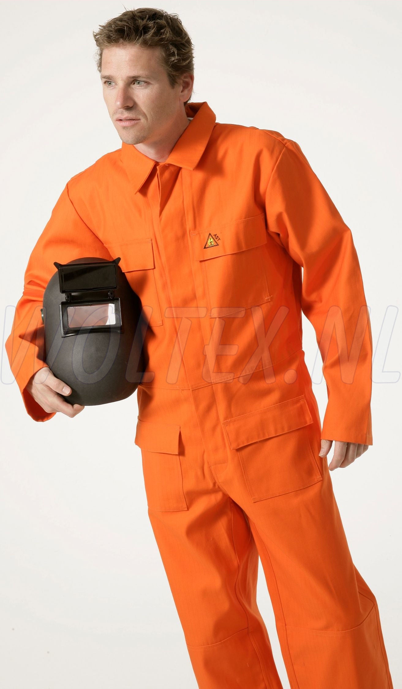 JMP Wear Antistatisch- vlamvertragend Overalls Stromboli Drukknopen- kniezakken Katoen- bekinox oranje