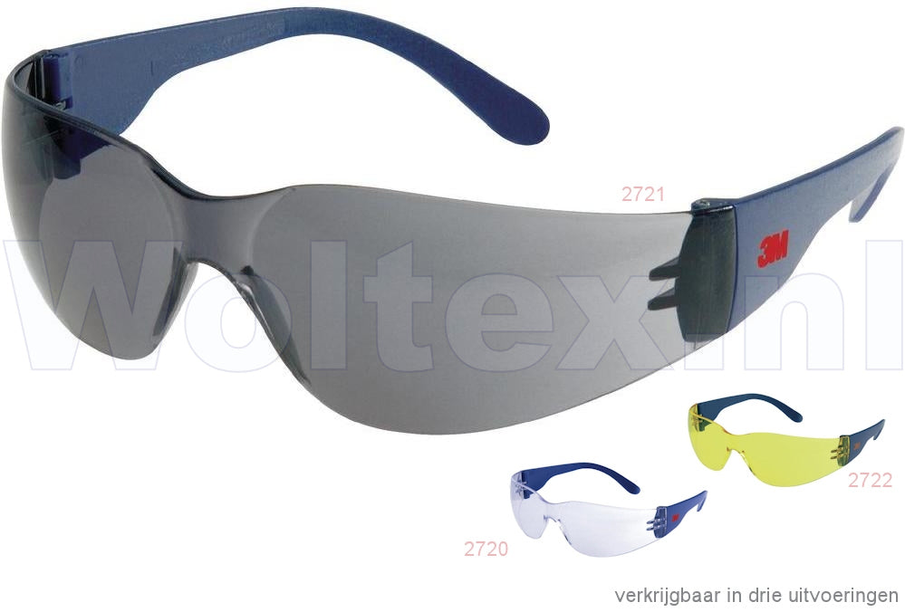 3M Brillen 2721 Polycarbonaat Anti kras- anti damp grijs