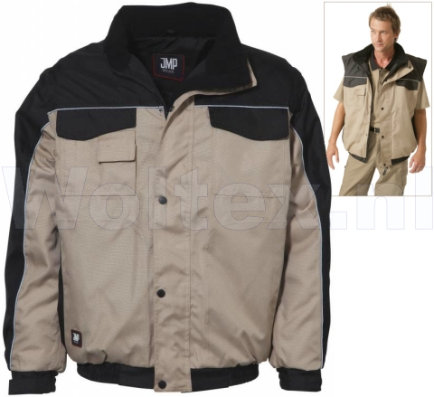 JMP Wear Jassen Alaska Afritsbare mouwen Winddicht- waterdicht khaki